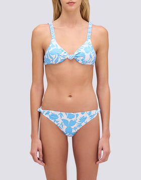 GISELLE - FIXED WAIST BIKINI BOTTOMS WITH PATCHY FLOWERS PRINT