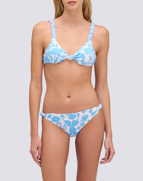 GISELLE - FIXED WAIST BIKINI BOTTOMS WITH PATCHY FLOWERS PRINT