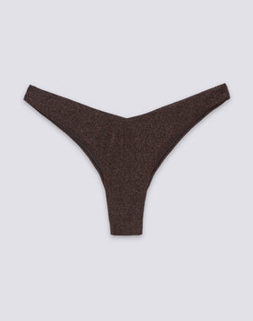 SLIP DE BIKINI À COUPE ÉLEVÉE EN LUREX LOREN
