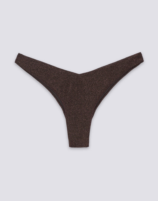 LOREN LUREX HIGH-CUT BIKINI BOTTOMS