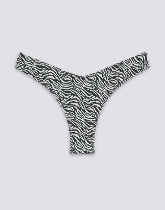 LOREN - SLIP BIKINI SGAMBATO CON FANTASIA ZEBRATA