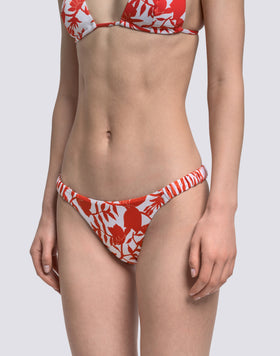 HALLE - PATCHY FLOWERS FIXED WAIST BIKINI BOTTOMS