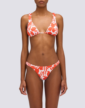 HALLE - BIKINI SLIP A VITA FISSA PATCHY FLOWERS