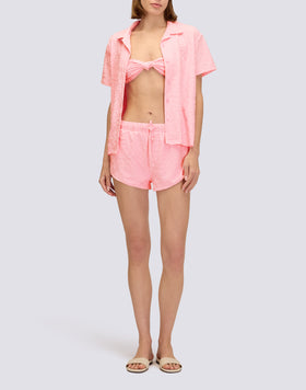 CHEMISE MODÈLE BOWLING EN ÉPONGE JACQUARD AVEC MOTIF SK23