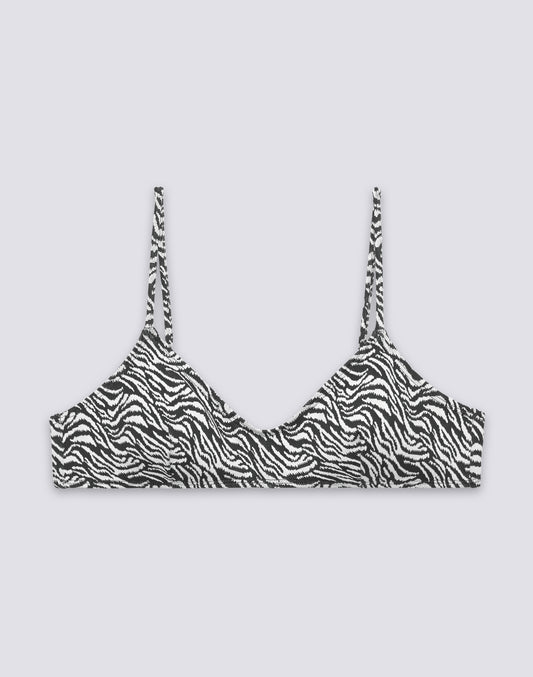 ELODIE - BRALETTE BIKINI TOP WITH ZEBRA PATTERN