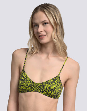 ELODIE - BRALETTE BIKINI TOP WITH ZEBRA PATTERN