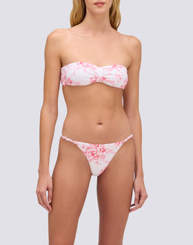 IONI - HAUT DE BIKINI BANDEAU À MOTIF ROSE DE JOIE