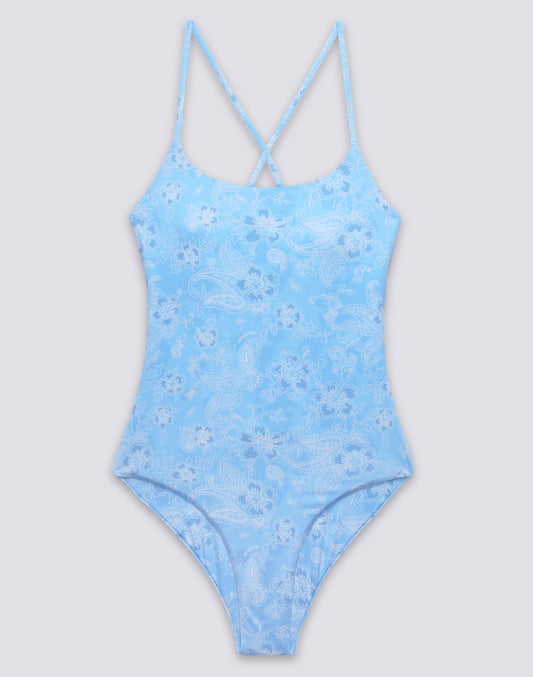 HIBI PAISLEY BANDANA PATTERNED ONE-PIECE SWIMSUIT