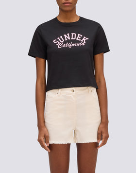 T-SHIRT DONNA CROPPED VINTAGE WASH