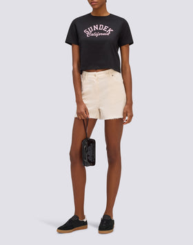 T-SHIRT DONNA CROPPED VINTAGE WASH