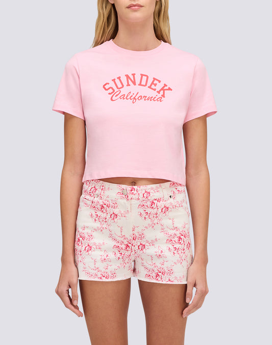 T-SHIRT CROP VINTAGE WASH POUR FEMME