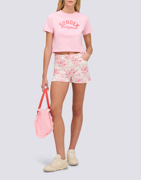 T-SHIRT CROP VINTAGE WASH POUR FEMME