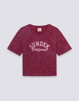 T-SHIRT CROP VINTAGE WASH POUR FEMME