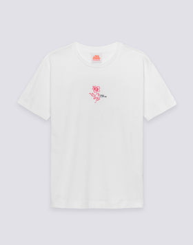 T-SHIRT POUR FEMME AVEC IBISCO BRODÉ ET IMPRIMÉ
