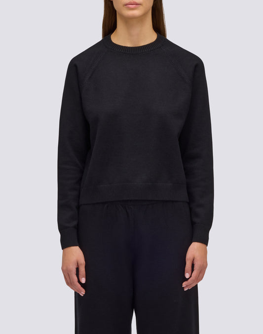 FELPA DONNA A GIROCOLLO IN MAGLIERIA CON LOGO RICAMATO