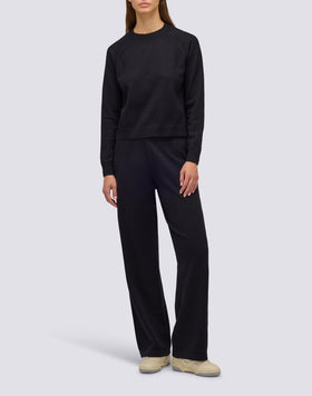 WOMEN'S CREW NECK KNITTED SWEATSHIRT WITH EMBROIDERED LOGO