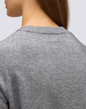 FELPA DONNA A GIROCOLLO IN MAGLIERIA CON LOGO RICAMATO