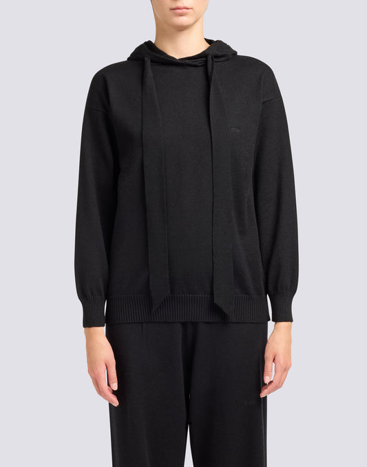 FELPA DONNA IN MAGLIERIA CON LOGO RICAMATO