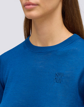 MAGLIONE IN LANA DONNA A GIROCOLLO CON MANICHE A SBUFFO