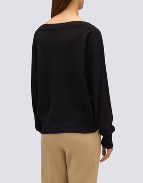 JERSEY DE LANA PARA MUJER CON ESCOTE EN BARCA