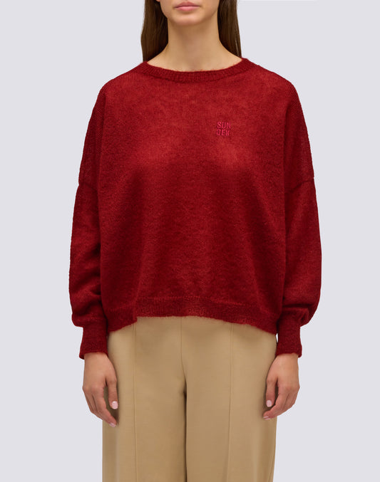 MAGLIONE DONNA IN MOHAIR A GIROCOLLO