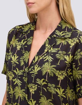CAMICIA DONNA STILE BOWLING CON STAMPA BOTANIC