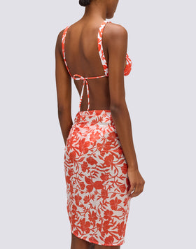 PARÉO AVEC IMPRIMÉ PATCHY FLOWERS