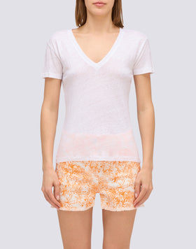 CAMISETA DE LINO DE MEDIA MANGA