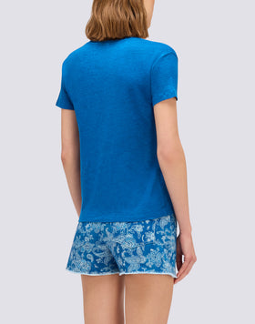 T-SHIRT FEMME À MANCHES COURTES EN LIN