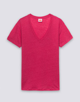 T-SHIRT DONNA A MEZZE MANICHE IN LINO