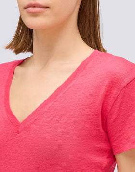 T-SHIRT DONNA A MEZZE MANICHE IN LINO