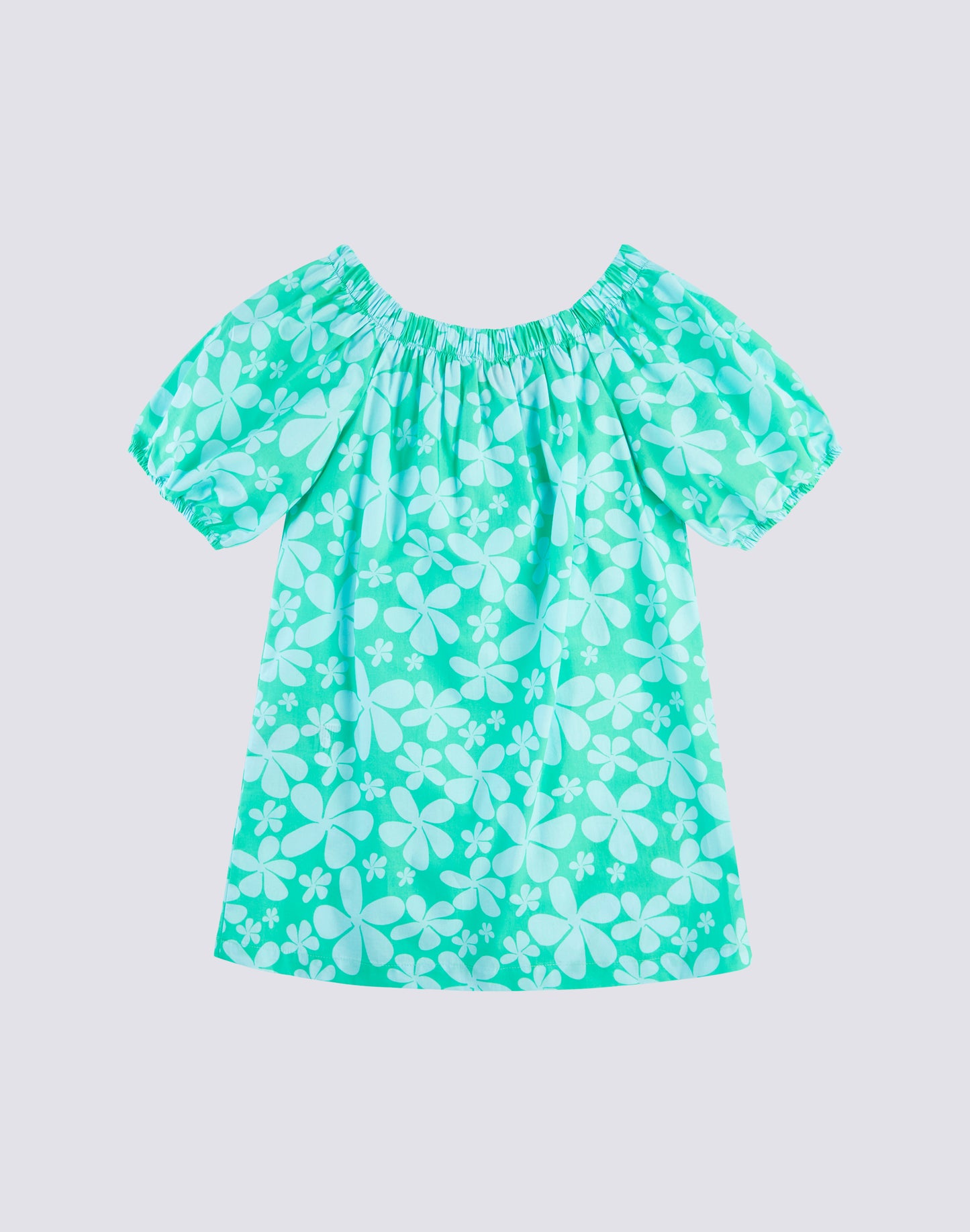 ABITO OFF SHOULDER CON STAMPA ROLLING FLOWER