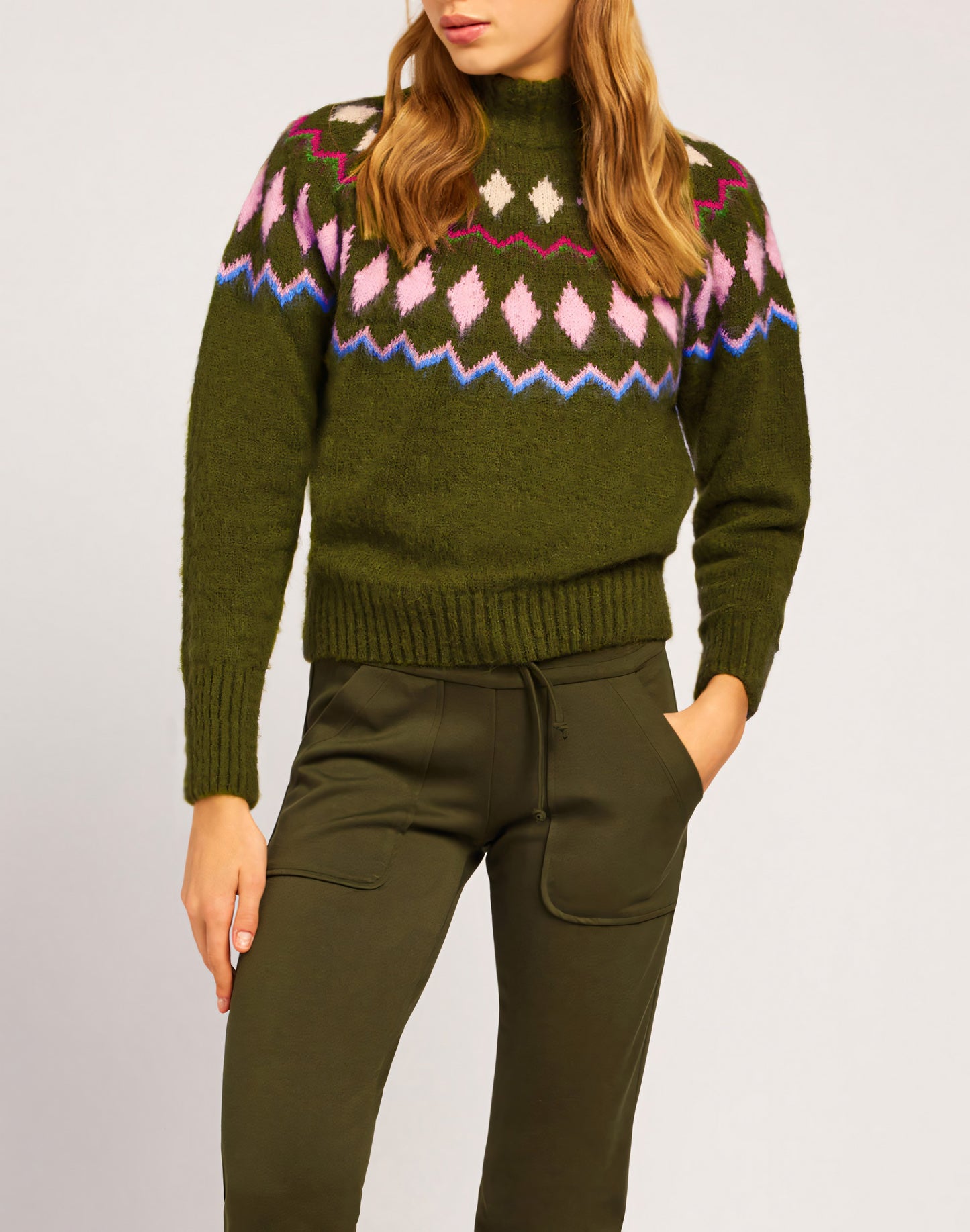 NORWEGIAN STYLE CASHMERE BLEND TURTLENECK JUMPER