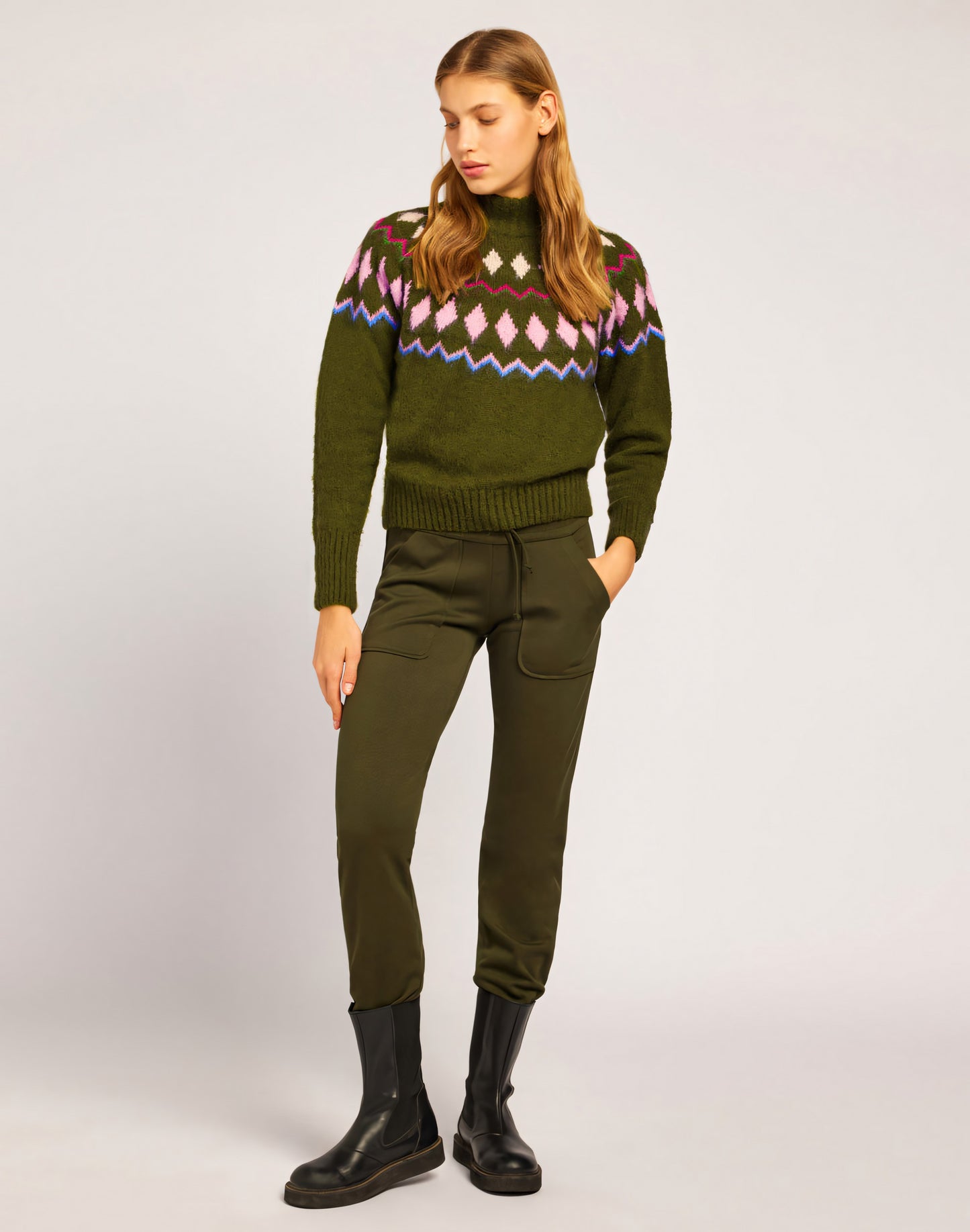 NORWEGIAN STYLE CASHMERE BLEND TURTLENECK JUMPER