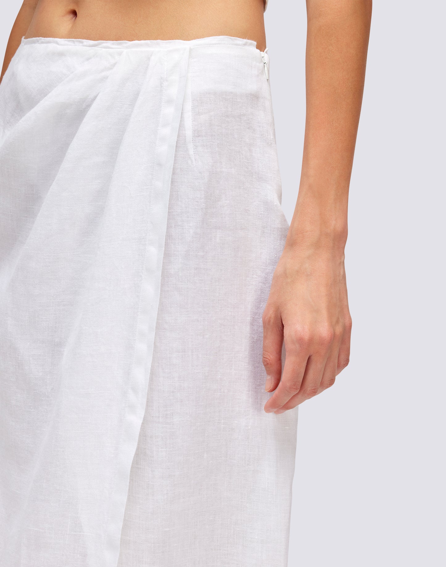 LONG LINEN SKIRT WITH FRONT OPENING