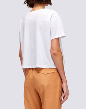 T-SHIRT DONNA TAGLIO CROP CON STRASS