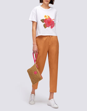 T-SHIRT DONNA TAGLIO CROP CON STRASS