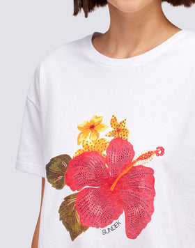 T-SHIRT DONNA TAGLIO CROP CON STRASS