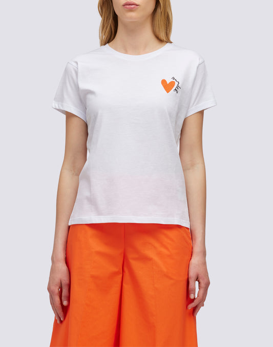 COTTON T-SHIRT WITH HEART PRINT