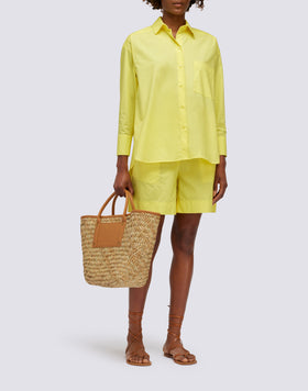 POPLIN SHORTS WITH AN ELASTIC WAIST