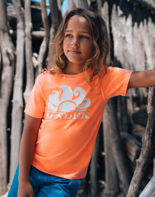 CAMISETA DE ALGODÓN TEÑIDO DE MANGA CORTA