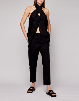 TOP IN POPELINE TINTA UNITA