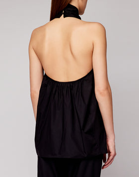 TOP IN POPELINE TINTA UNITA