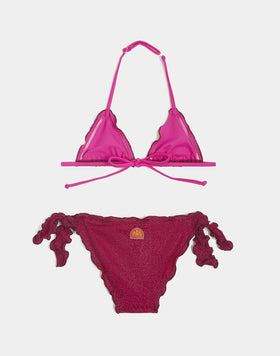 MINI MAGNOLIA BIKINI CON TOP A TRIANGOLO E SLIP CON FIOCCHI
