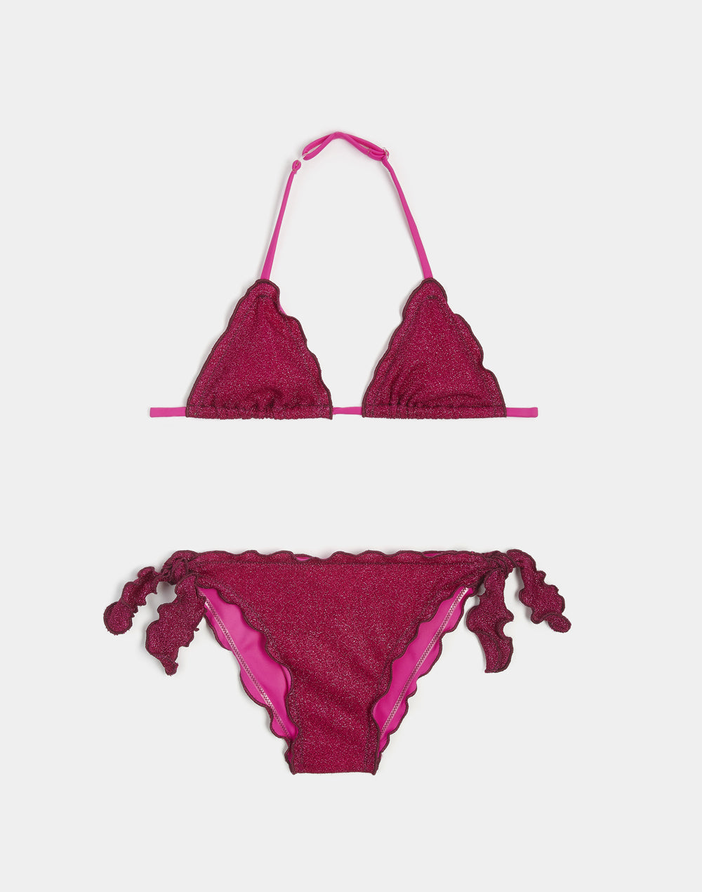 BIKINI MINI MAGNOLIA CON TOP DE TRIÁNGULO Y BRAGUITA CON LAZOS