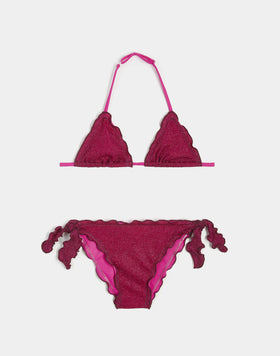 MINI MAGNOLIA BIKINI CON TOP A TRIANGOLO E SLIP CON FIOCCHI