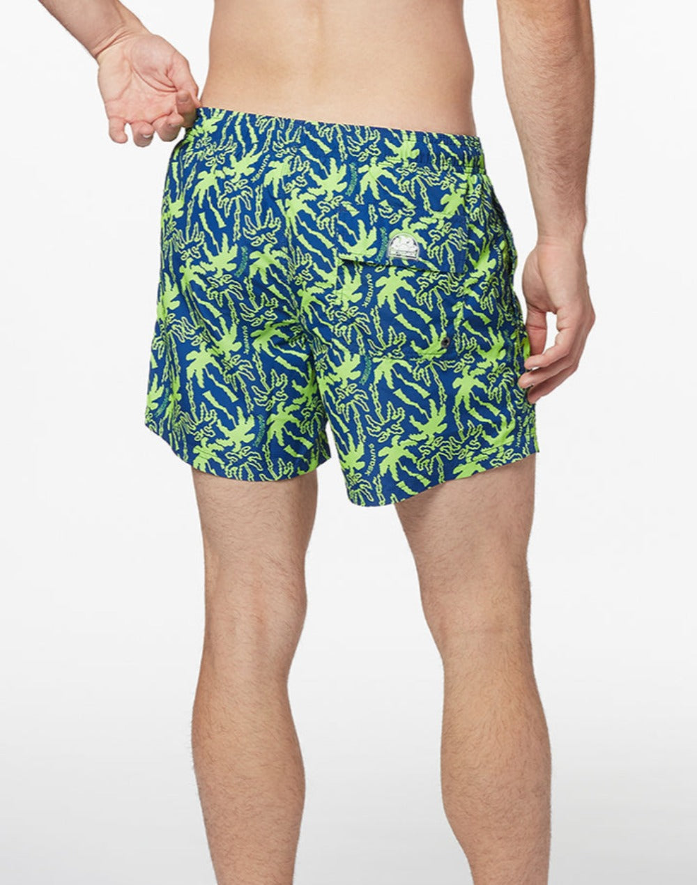 BOARDSHORT WITH ELASTICATED WAIST WITH FREAKY PALM PRINT