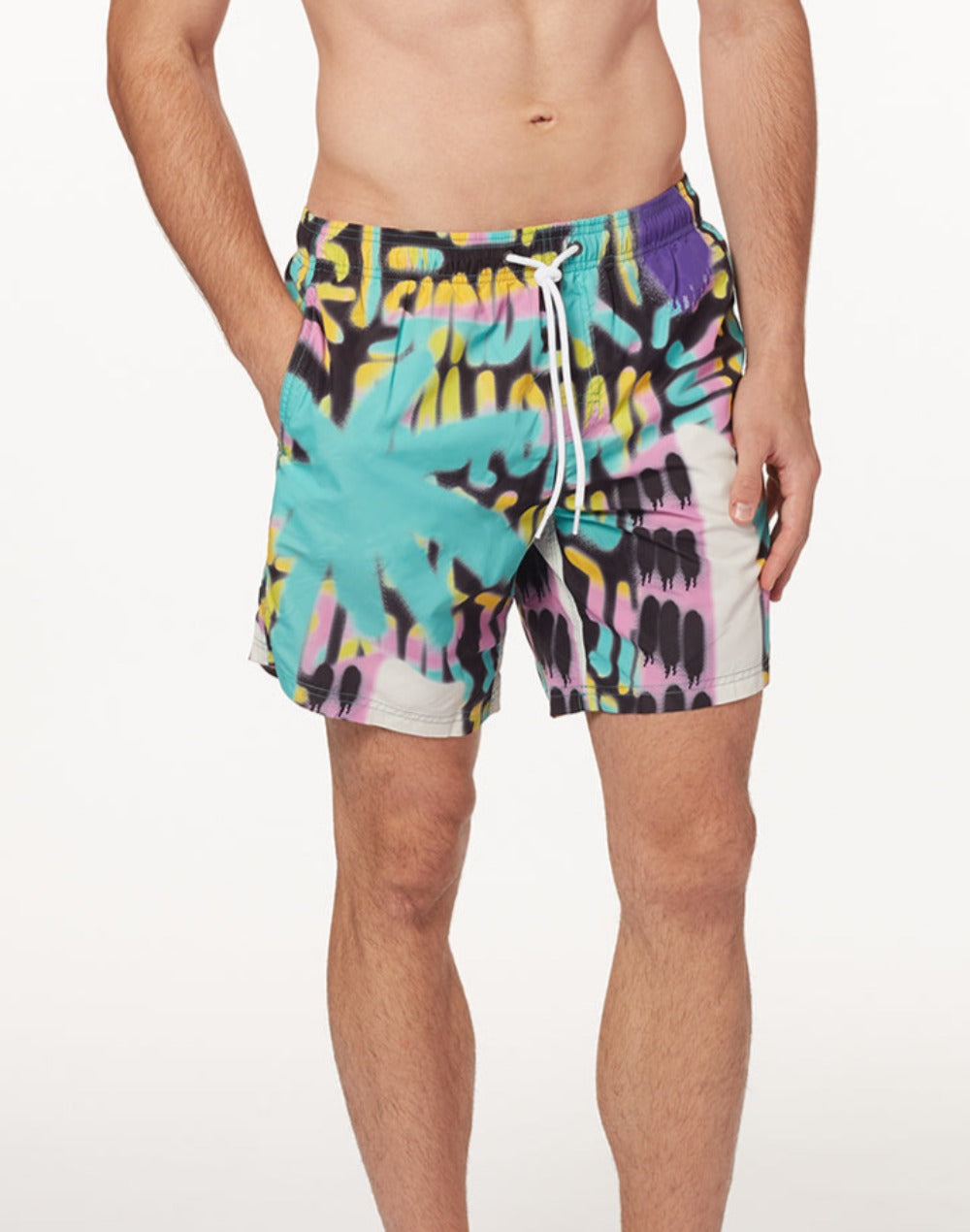 SPRAY PALM PRINT BOARDSHORT