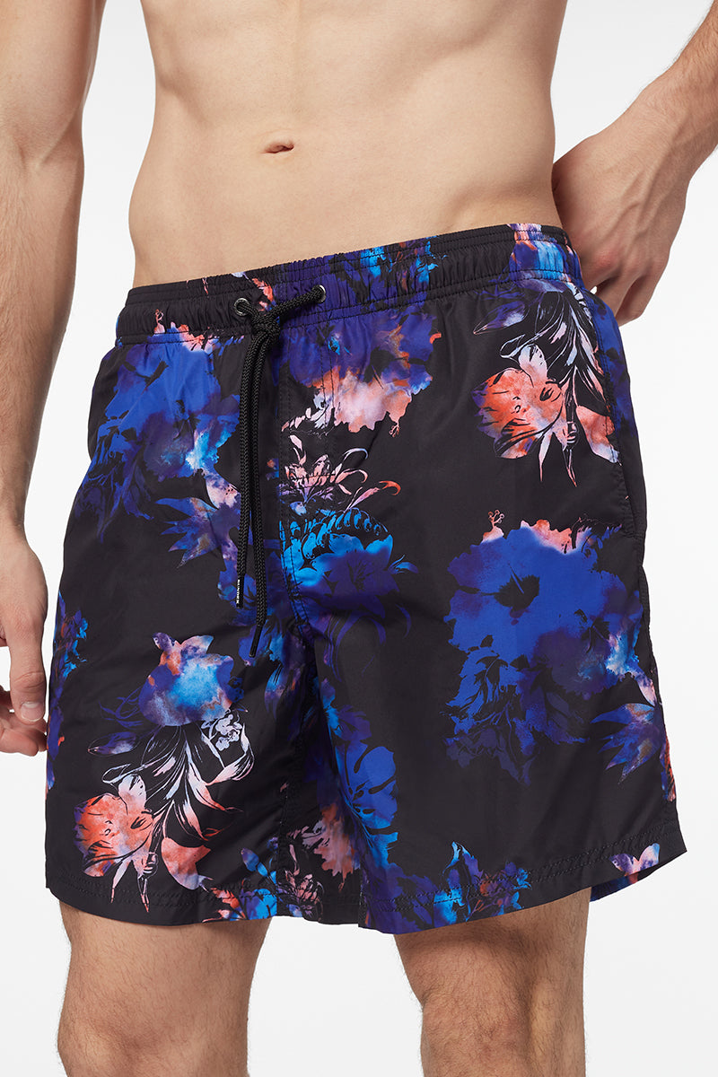 SHORT ELASTICATED WAIST SWIMSUIT WITH SMOKY DREAM PRINT