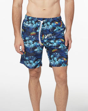 LONG BOARDSHORT WITH ELASTICATED WAIST ALOHA SUMMER PRINT